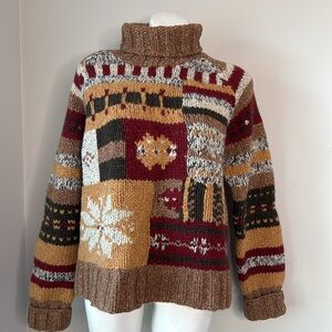 Vintage Orvis Wool/Silk Turtleneck Sweater large